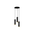 Amber LED Modern Metal 3'lü Tepsi Sarkıt Siyah Mutfak ve Salon Aydınlatması E27 Uyumlu, Siyah-979