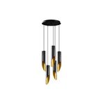 Amber LED Modern Metal 5'Li Tepsi Sarkıt Siyah Mutfak ve Salon için E27 Uyumlu, Siyah-6921