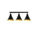 Amber LED Modern Metal Gövdeli 3'lü Plafönyer Oturma Odası ve Yatak Odası için E27 Uyumlu, Siyah-677