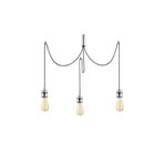 Amber LED Modern Metal Gövdeli 3'lü Tepsi Sarkıt Aydınlatma Mutfak ve Salon için, Gümüş-905