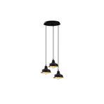 Amber LED Modern Metal Gövdeli 3'lü Tepsi Sarkıt Aydınlatma Yatak Odası ve Oturma Odası için, Siyah-3