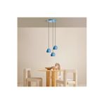 Amber LED Modern Metal Gövdeli 3'lü Tepsi Sarkıt Mavi Oturma Odası E27 Uyumlu, Mavi-LIGHTBLUE TOP-15-241-1