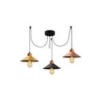 Amber LED Modern Metal Gövdeli 3'lü Tepsi Sarkıt Mutfak ve Salon için E27 Uyumlu, Çok Renkli-554