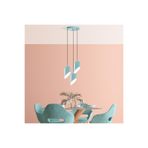 Amber LED Modern Metal Gövdeli 3'lü Tepsi Sarkıt Mutfak ve Salon için E27 Uyumlu, Mavi-TURQUOISE