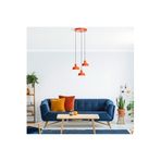 Amber LED Modern Metal Gövdeli 3'lü Tepsi Sarkıt Mutfak ve Salon için E27 Uyumlu, Turuncu-3