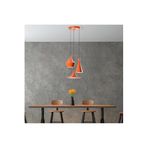 Amber LED Modern Metal Gövdeli 3'lü Tepsi Sarkıt Mutfak ve Salon için E27 Uyumlu, Turuncu-ORANGE TOM-3556