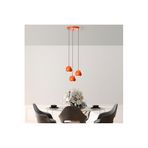 Amber LED Modern Metal Gövdeli 3'lü Tepsi Sarkıt Mutfak ve Salon için E27 Uyumlu, Turuncu-ORANGE TOP-15-241-1