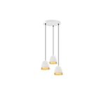 Amber LED Modern Metal Gövdeli 3'lü Tepsi Sarkıt Parlak Beyaz E27 Uyumlu, Beyaz-10650