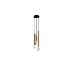 Amber LED Modern Metal Gövdeli 3'lü Tepsi Sarkıt Siyah E27 Uyumlu, Siyah-6042