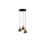 Amber LED Modern Metal Gövdeli 3'lü Tepsi Sarkıt Siyah Mutfak ve Salon Aydınlatması E27, Siyah-6202