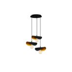 Amber LED Modern Metal Gövdeli 3'lü Tepsi Sarkıt Siyah Oturma Odası Aydınlatma E27 Uyumlu, Siyah-966