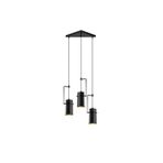 Amber LED Modern Metal Gövdeli 3'lü Tepsi Sarkıt Siyah, Salon ve Yatak Odası için E27 Uyumlu, Siyah-6301