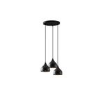 Amber LED Modern Metal Gövdeli 3'lü Tepsi Sarkıt Siyah Yatak Odası ve Salon Aydınlatması E27, Siyah-6201