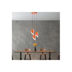 Amber LED Modern Metal Gövdeli 3'lü Tepsi Sarkıt Turuncu E27 Uyumlu, Turuncu-ORANGE