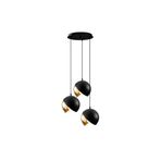 Amber LED Modern Metal Gövdeli 3'lü Tepsi Sarkıt Yatak Odası ve Salon için E27 Uyumlu, Siyah-3
