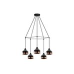 Amber LED Modern Metal Gövdeli 5'Li Tepsi Sarkıt Parlak Siyah Aydınlatma, Siyah-6887