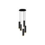 Amber LED Modern Metal Gövdeli 5'Li Tepsi Sarkıt Siyah Aydınlatma, Siyah-981