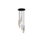 Amber LED Modern Metal Gövdeli 7'Li Tepsi Sarkıt Siyah Aydınlatma, Siyah-6031