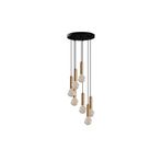 Amber LED Modern Metal Gövdeli 7'Li Tepsi Sarkıt Siyah Aydınlatma, Siyah-6032