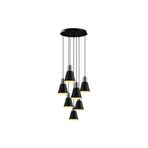 Amber LED Modern Metal Gövdeli 7'Li Tepsi Sarkıt Siyah Aydınlatma, Siyah-6357