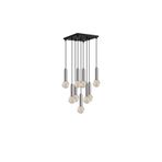 Amber LED Modern Metal Gövdeli 9'Lu Tepsi Sarkıt Siyah Aydınlatma, Siyah-6026