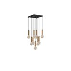 Amber LED Modern Metal Gövdeli 9'Lu Tepsi Sarkıt Siyah Aydınlatma, Siyah-6027