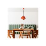 Amber LED Modern Metal Gövdeli Tekli Sarkıt Orange Mutfak ve Salon Aydınlatması E27 Uyumlu, Turuncu-ORANGE