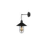 Amber LED Modern Siyah Metal Aplik E27 Duvar Lambası 25x25x40 cm Oturma Odası Aydınlatma, Siyah-780