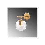 Amber LED Parlak Gold Metal Aplik Duvar Aydınlatma E14 Uyumlu 15x24x24 cm Oturma Odası, Altın-10720