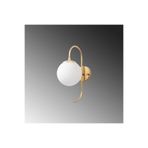 Amber LED Parlak Gold Metal Aplik Duvar Lambası E14 15x27x36 cm Yatak Odası ve Salon Aydınlatma, Altın-10565