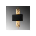 Amber LED Parlak Gold Metal Aplik Duvar Lambası E14 Uyumlu 10x21x16 cm Oturma Odası ve Yatak Odası, Altın-15114