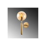 Amber LED Parlak Gold Metal Aplik Duvar Lambası E14 Uyumlu 15x20x40 cm Yatak Odası ve Oturma Odası, Altın-11459