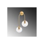 Amber LED Parlak Gold Metal Aplik Duvar Lambası E14 Uyumlu 30x24x55 cm Oturma Odası Aydınlatma, Altın-10580