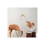 Amber LED Parlak Gold Metal Aplik Duvar Lambası E14 Uyumlu 37x21x27 cm Oturma Odası Aydınlatma, Altın-12211