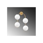 Amber LED Parlak Gold Metal Aplik Duvar Lambası E14 Uyumlu 40x26x62 cm Oturma Odası Aydınlatma, Altın-10605