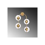 Amber LED Parlak Gold Metal Aplik Duvar Lambası E14 Uyumlu 40x26x62 cm Yatak Odası ve Salon Aydınlatma, Altın-10600