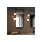 Amber LED Parlak Gold Metal Aplik Duvar Lambası E27 Uyumlu 28x15x44 cm Oturma Odası Aydınlatma, Altın-6341