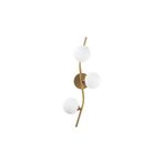 Amber LED Parlak Gold Metal Aplik Duvar Lambası G9 Uyumlu 23x19x55 cm Oturma Odası Aydınlatma, Altın-7147