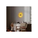 Amber LED Parlak Gold Metal Aplik E27 Uyumlu 56x16x56 cm Salon Duvar Lambası, Altın-M