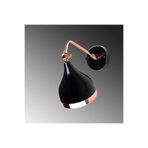 Amber LED Parlak Siyah Metal Aplik E27 Duvar Lambası 14x26x32 cm Salon Yatak Odası Aydınlatma, Siyah-7031