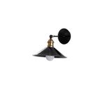 Amber LED Parlak Siyah Metal Aplik E27 Duvar Lambası 24x30x18 cm Oturma Odası Aydınlatma, Siyah-250