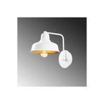Amber LED Pütürlü Beyaz Metal Aplik E27 Duvar Lambası 19x27x24 cm Koridor Aydınlatma, Beyaz-181WHITE