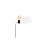 Amber LED Pütürlü Beyaz Metal Aplik E27 Duvar Lambası 50x21x16 cm Yatak Odası ve Oturma Odası, Beyaz-WHITE