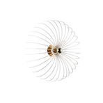 Amber LED Pütürlü Beyaz Metal Aplik E27 Duvar Lambası 56x16x56 cm Salon Yatak Odası Aydınlatma, Beyaz-M