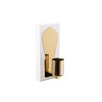 Amber LED Pütürlü Beyaz Metal Aplik E27 Duvar Lambası 9x10x21 cm Oturma Odası Aydınlatma, Beyaz-1355