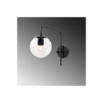 Amber LED Pütürlü Siyah Aplik Duvar Lambası E14 Uyumlu 15x32x32 cm Yatak Odası Aydınlatma, Siyah-10930