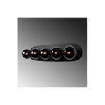 Amber LED Pütürlü Siyah Aplik Duvar Lambası Metal Gövde Cam 90x25x23 cm E14 Yatak Odası Salon, Siyah-11736