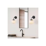 Amber LED Pütürlü Siyah Metal Aplik Duvar Lambası E14 15x21x27 cm Salon ve Yatak Odası Aydınlatma, Siyah-12217