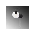 Amber LED Pütürlü Siyah Metal Aplik Duvar Lambası E14 15x28x43 cm Oturma Odası Aydınlatma, Siyah-10910