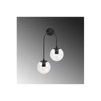 Amber LED Pütürlü Siyah Metal Aplik Duvar Lambası E14 Uyumlu 30x24x55 cm Oturma Odası Aydınlatma, Siyah-10570